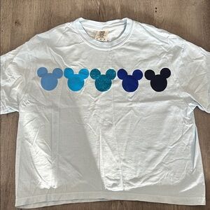 Disney Kids Light Blue Mickey Mouse Silhouette Tee